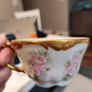 Genuine Limoges Teacup, Saucer, and Small Plate Set